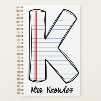 Englischlehrer-Planer mit Notizbuch-Initiale Planer