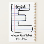 Englischlehrer-Planer mit Notizbuch-Initiale Planer (Rückseite)