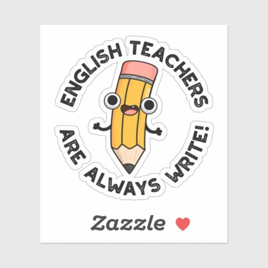 Englischlehrer schreiben immer lustigen Bleistift- Aufkleber (Blatt)