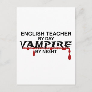 Englischlehrer Vampire für die Nacht Postkarte