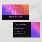 Englischlehrer-Visitenkarten Visitenkarte (Vorne/Hinten)