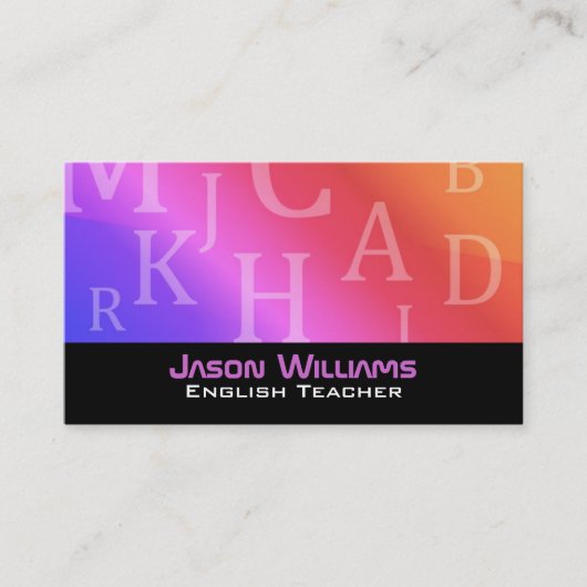 Englischlehrer-Visitenkarten Visitenkarte (Vorderseite)