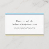 Englischlehrerin Blue & Yellow Lehrerin Lehrerin Visitenkarte (Rückseite)