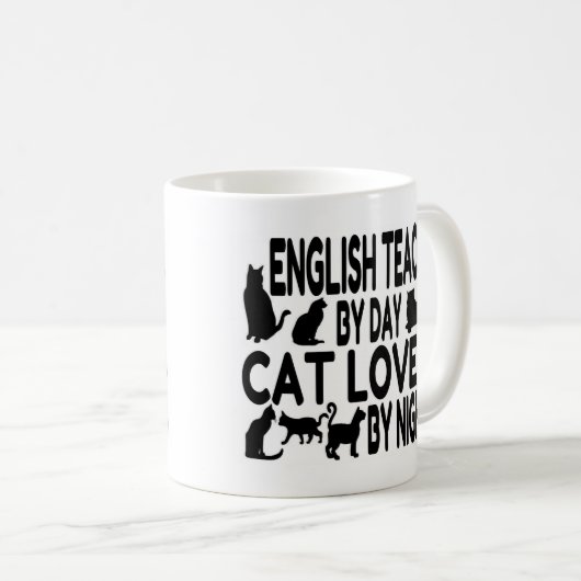 Englischlehrerin Cat Lover Kaffeetasse (VorderseiteRechts)