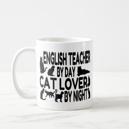 Englischlehrerin Cat Lover Kaffeetasse (Links)