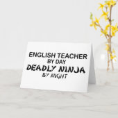 Englischlehrerin Deadly Ninja Karte (Gelbe Blume)