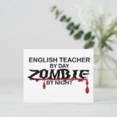 Englischlehrerin Zombie Postkarte (Stehend Vorderseite)