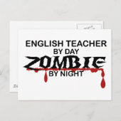 Englischlehrerin Zombie Postkarte (Vorne/Hinten)