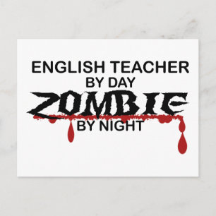 Englischlehrerin Zombie Postkarte