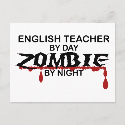 Englischlehrerin Zombie Postkarte (Vorderseite)