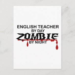 Englischlehrerin Zombie Postkarte