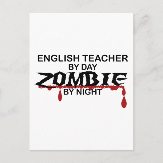 Englischlehrerin Zombie Postkarte (Vorderseite)