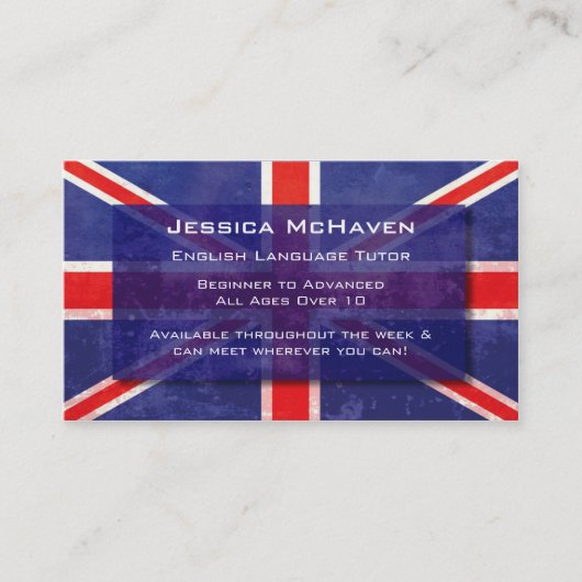 Englischsprachige Lernkarte Visitenkarte (Vorderseite)