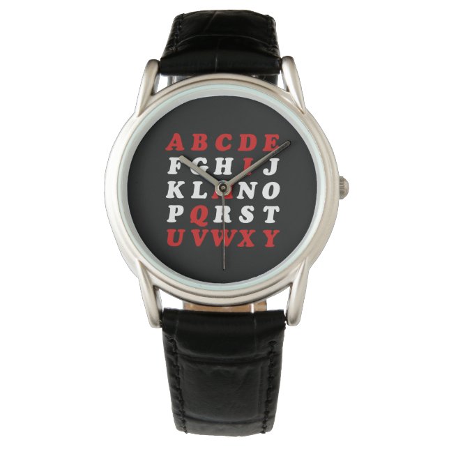 English Alphabet Armbanduhr (Vorderseite)