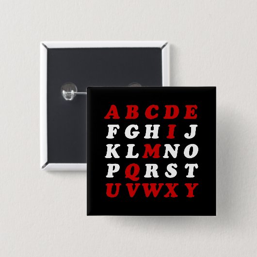 English Alphabet Button (Vorne & Hinten)