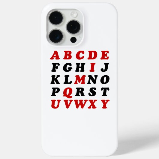English Alphabet Case-Mate iPhone Hülle (Rückseite)