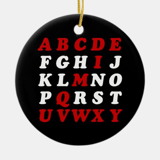 English Alphabet Keramik Ornament (Vorne)