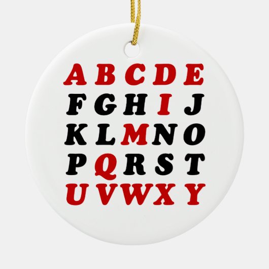English Alphabet Keramik Ornament (Vorne)