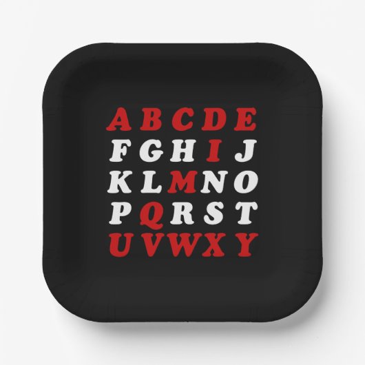 English Alphabet Pappteller (Vorderseite)