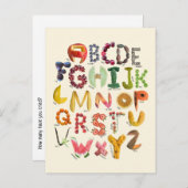 English Alphabet Postkarte (Vorne/Hinten)