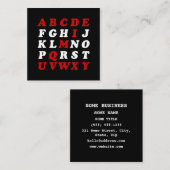 English Alphabet Quadratische Visitenkarte (Vorne/Hinten)