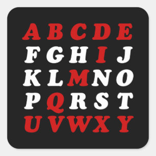 English Alphabet Quadratischer Aufkleber