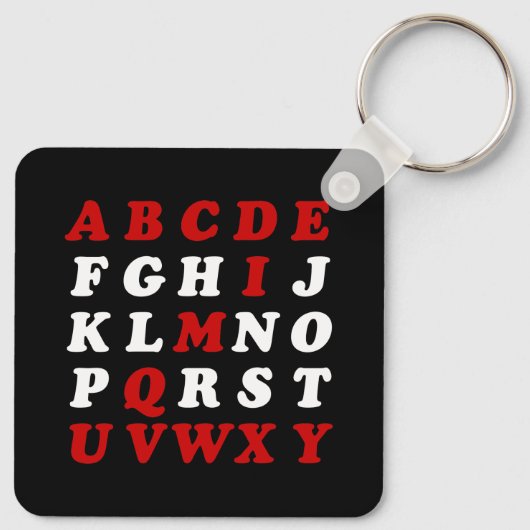 English Alphabet Schlüsselanhänger (Rückseite)