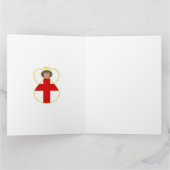 English Angel Christmas Flag Personalisiert Karte (Innenseite)