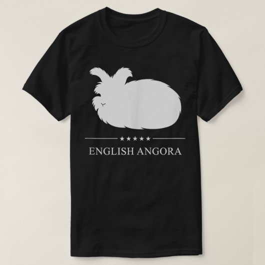 English Angora Rabbit White Silhouette T-Shirt (Design vorne)