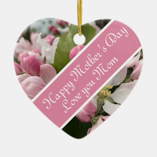 English Apple Blossom Muttertag Keramik Ornament (Vorne)