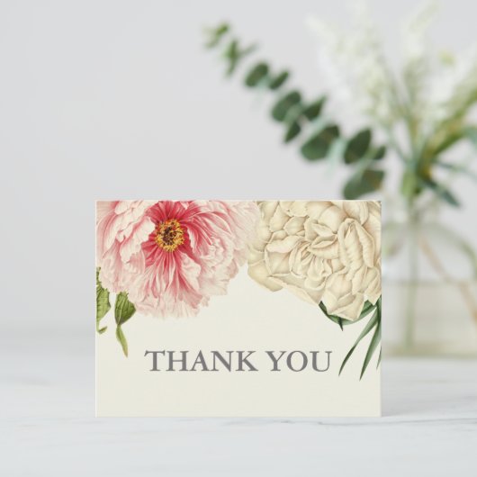 English Blooms Vielen Dank Postkarte (Stehend Vorderseite)