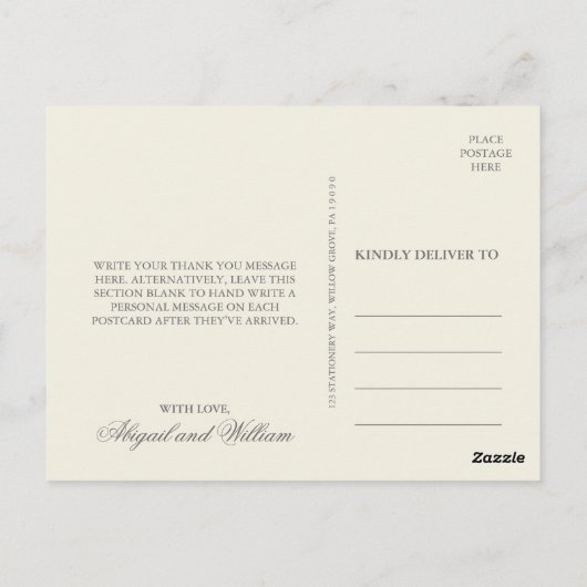 English Blooms Vielen Dank Postkarte (Rückseite)