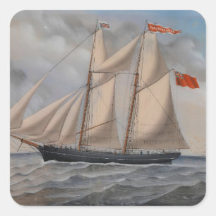 English brig 'Perstanz of Fowey Quadratischer Aufkleber
