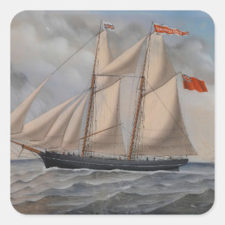 English brig 'Perstanz of Fowey Quadratischer Aufkleber