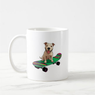 English Bull Terrier auf einem Skateboard Kaffeetasse