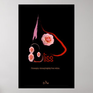 English Bull Terrier Bliss mit Rose Art Poster