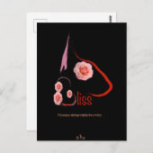 English Bull Terrier Bliss mit Rose Art Postkarte (Vorne/Hinten)