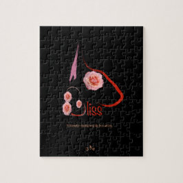 English Bull Terrier Bliss mit Rose Art Puzzle