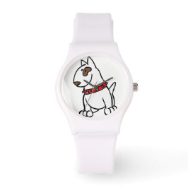 English Bull Terrier Cartoon Watch Armbanduhr