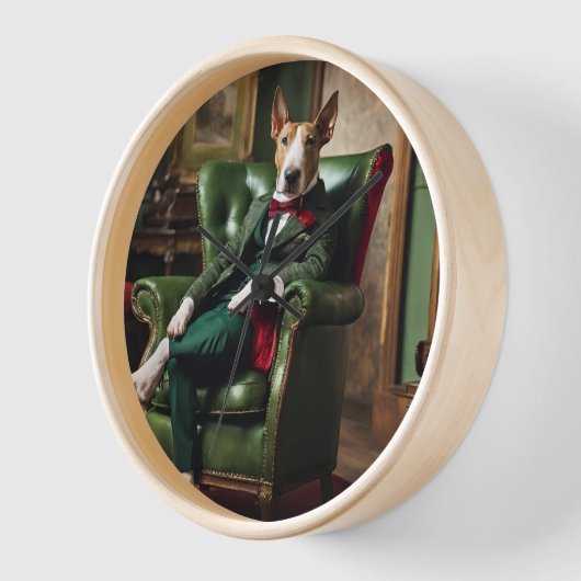 English Bull Terrier Clock Uhr (Winkel)
