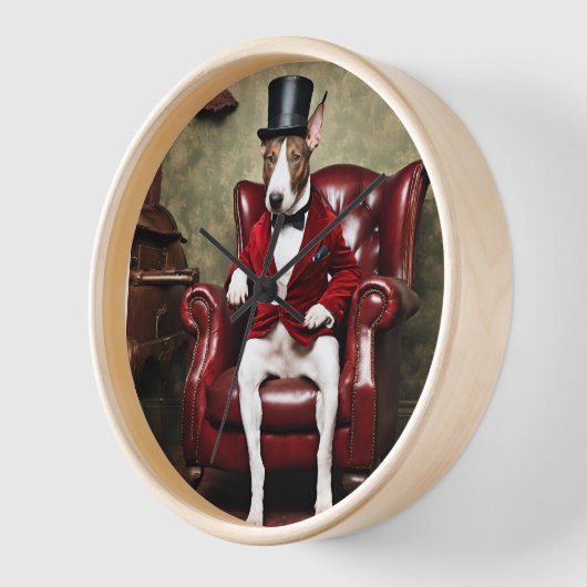English Bull Terrier Clock Uhr (Winkel)