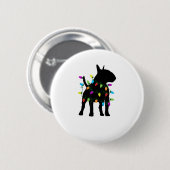 English Bull Terrier Dog Christmas Lights Button (Vorne & Hinten)