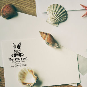 English Bull Terrier Dog, Custom Rücksendeadresse, Gummistempel