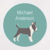 English Bull Terrier dog farben wasserdicht label Etiketten (Design 2)