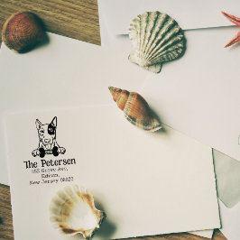 English Bull Terrier Dog Rücksendeadresse Gummistempel