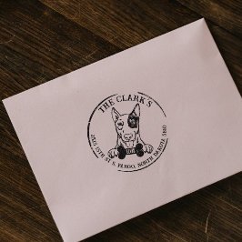English Bull Terrier Family Rücksendeadresse Gummistempel