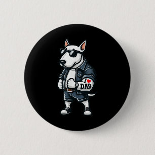 English Bull Terrier I Liebe Vater Funny Dog Tatto Button