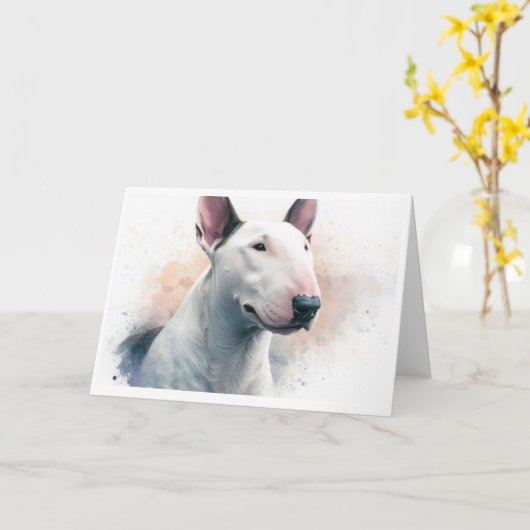 English Bull Terrier Karte (Gelbe Blume)