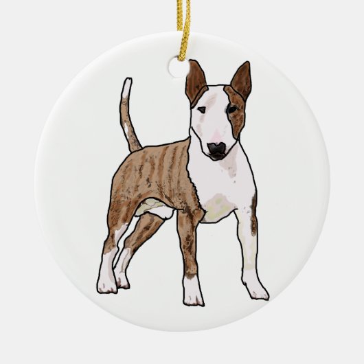 English Bull Terrier Keramik Ornament (Vorne)