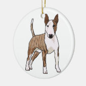 English Bull Terrier Keramik Ornament (Links)